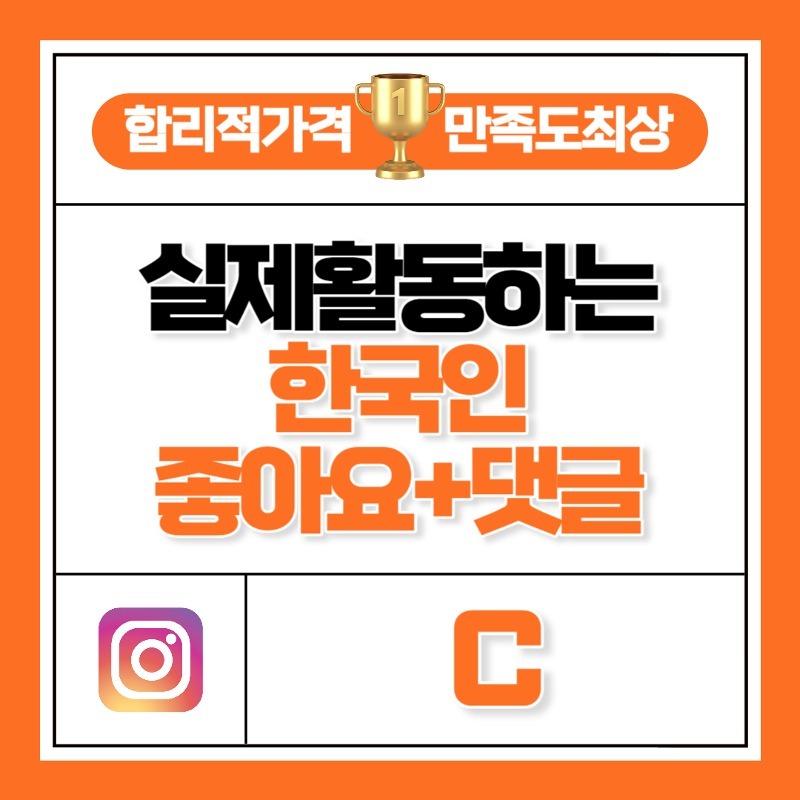 실제 활동하는 한국인 좋아요+댓글 패키지 C