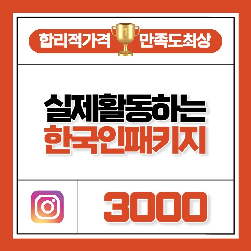 실제 활동하는 한국인 패키지 3,000